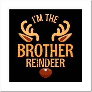 BROTHER Reindeer Matching Family Christmas Posters and Art